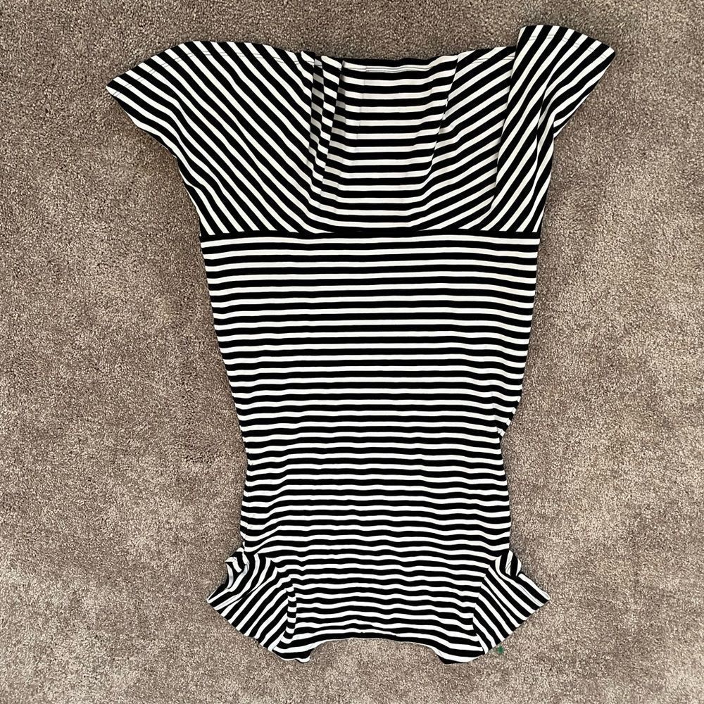 Ralph Lauren Sz PM petite medium striped flounce dress - Picture 4 of 11